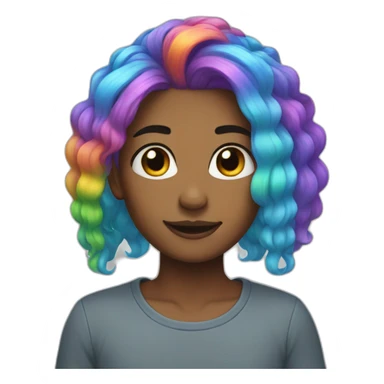 Rainbow hair sticker