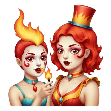 Vintage circus performer spitting fire sticker