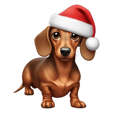 Dachshund with a Santa hat sticker