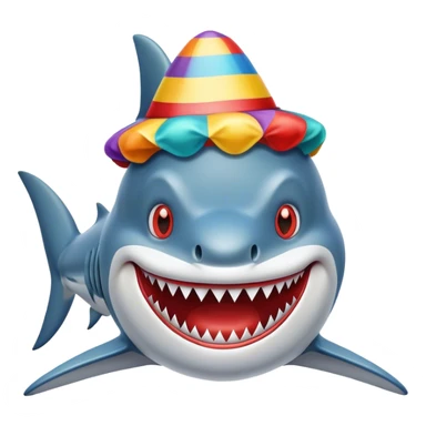 Shark with clown hat sticker
