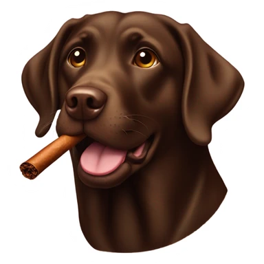 Chocolate lab with cigar sticker