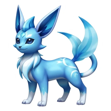 Shiny Cool Glaceon-Vaporeon-Espeon-Fakemon-hybrid-fusion- full body sticker