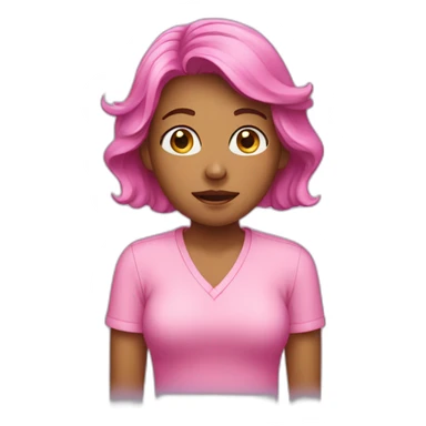 woman crying dressed in pink shirt sticker