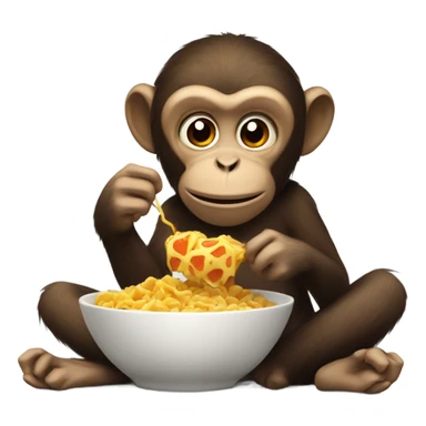 Monkey eating food sticker