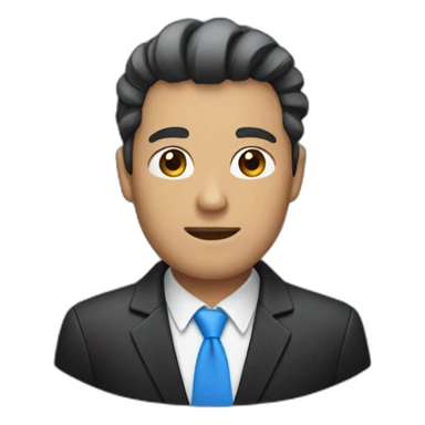 people with two block hairstyle, using black blazer with blue shirt sticker