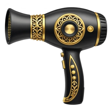 black blow dryer covered in jewelry sticker