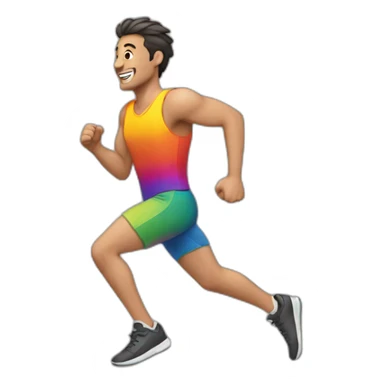 gay guy running sticker