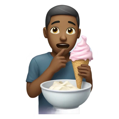 Crying eating ice cream sticker