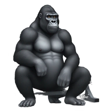 Gorilla in gym sticker