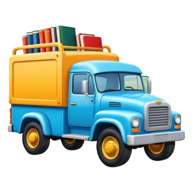 a book with a truck illustration on the cover sticker