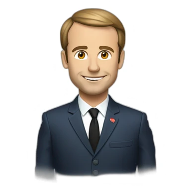 Macron avec un ordinateur sticker
