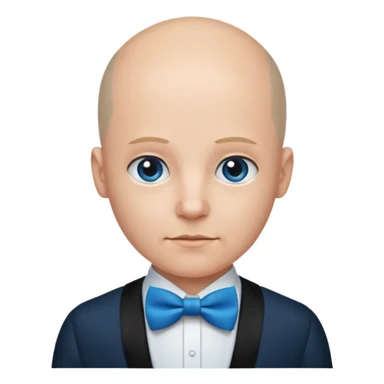 Bald with blue bow tie, balck dress sticker