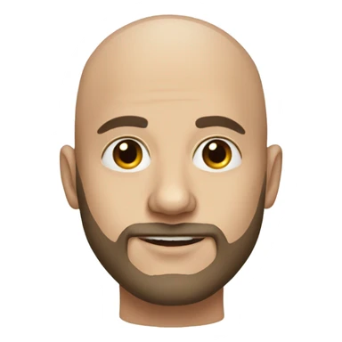 realistic portrait of bald male with beard sticker