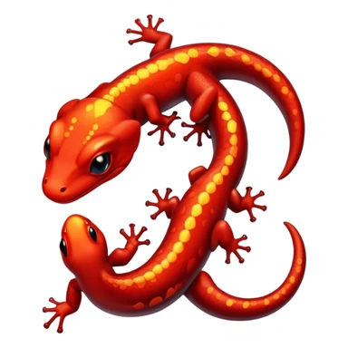 salamander black with fiery red flashes on the scales sticker