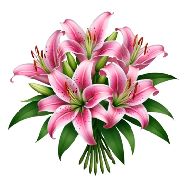Bouquet of stargazer lilies   sticker