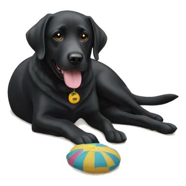 Beach with a black lab sticker
