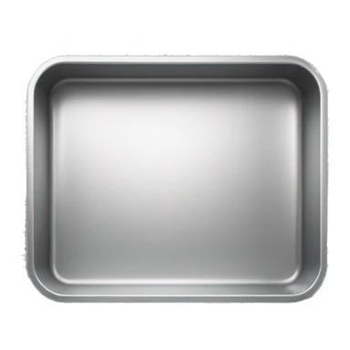 Realistic metallic silver baking pan flat sticker