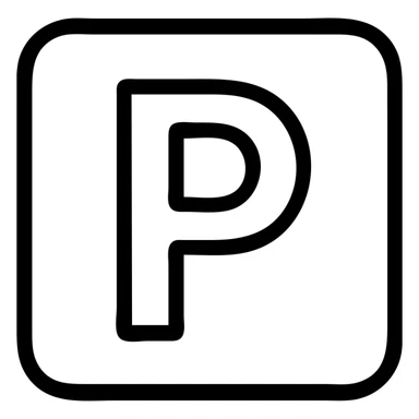 parking symbol, outlined, minimal, monochrome, classic icon style sticker
