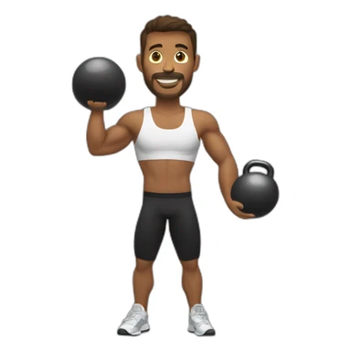 deportista con una kettlebell sticker