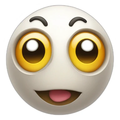 3d sphere with a cartoon smiling skin texture with big playful eyes sticker