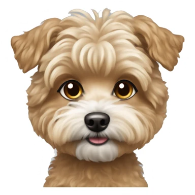 small dog with short tan curly fur. yorkie bichon mix sticker