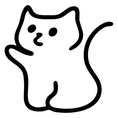 Curious cat looking up with one paw raised sticker