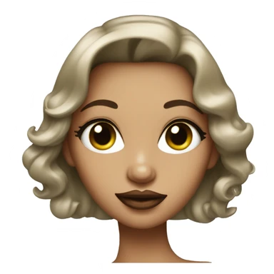 Glamour girl with big lips, green eyes, hair brown sticker