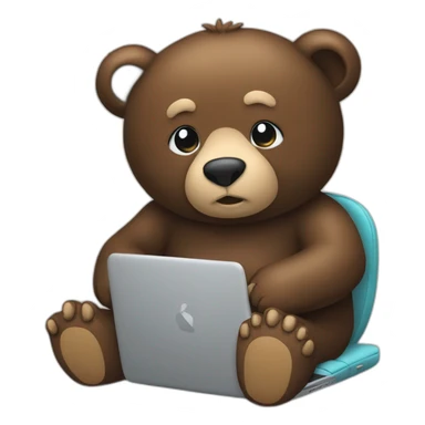 bear-chain-in-screen-of-laptop sticker