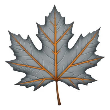 Grey maple leaf sticker