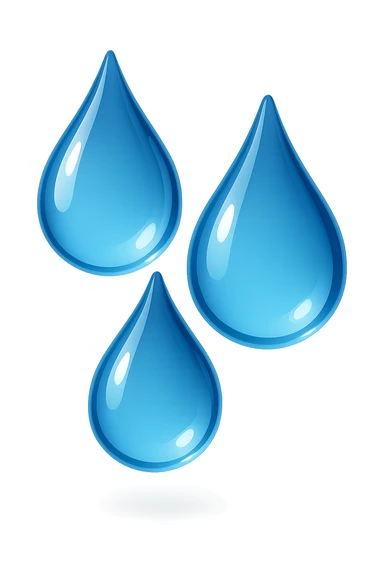 emoji 3d stile iphone che rappresenta 3 GOCCE DI ACQUA 3d sticker