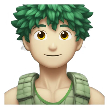 A turtle with izuku midoriya head sticker