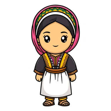 Kurdish girl with traditional clothes sticker