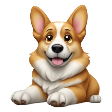 I want a corgi which use his paw for a thinking gesture. It should looks like that he is thinking about something. sticker