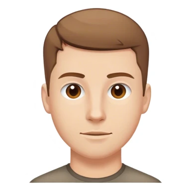 white guy, brown crew cut hair sticker