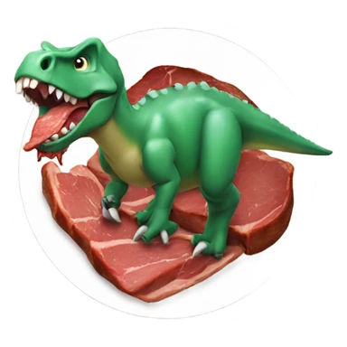 Dinosaur eating steak  sticker