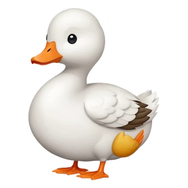 Plush toy goose, white sticker