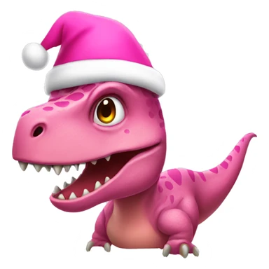 dinosaur in pink santa hat sticker