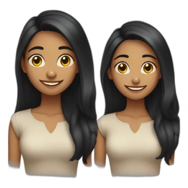 skinny 27 year old indian girl with long black hair smiling sticker