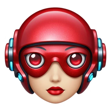 red glitter cyberpunk shine sticker