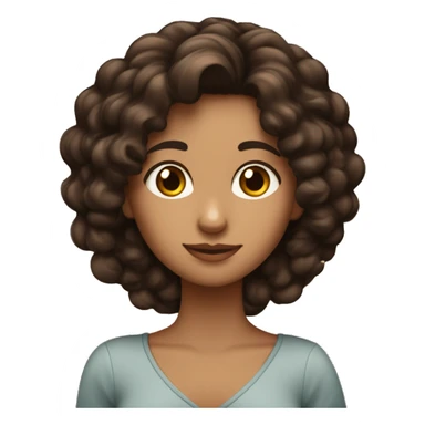 Una chica morena de pelo rizado marrón oscuro  sticker