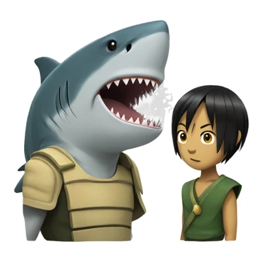 shark with toph sticker
