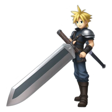 cloud strife with buster sword sticker