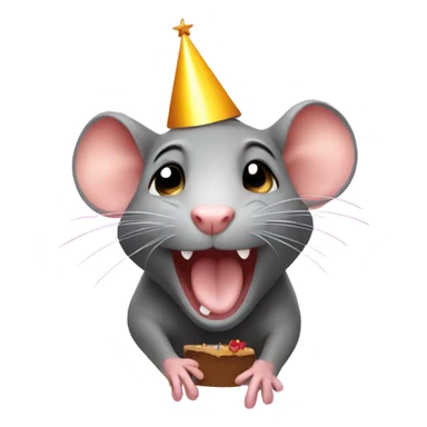 Happy birthday rat sticker