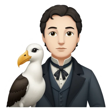 SAMUEL taylor Coleridge standing next to an albatross sticker