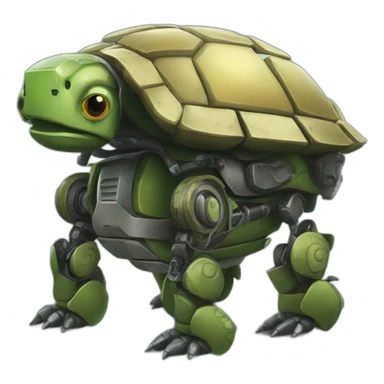 A robot armored turtle sticker