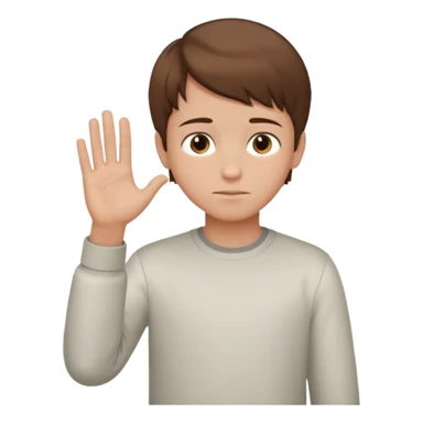 Like the left hand in horizontal and one hand bows with respect boy sticker