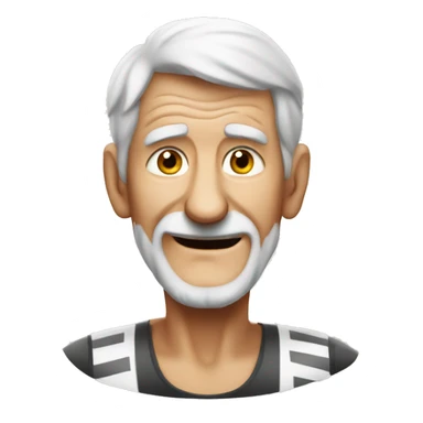 Old man after bike marathon  sticker