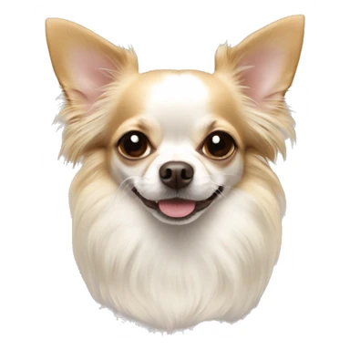 White and sable long haired apple head chihuahua  sticker