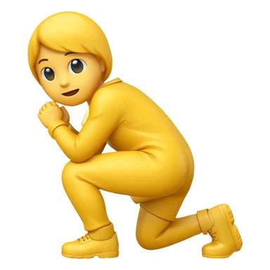 crouching emoji sticker