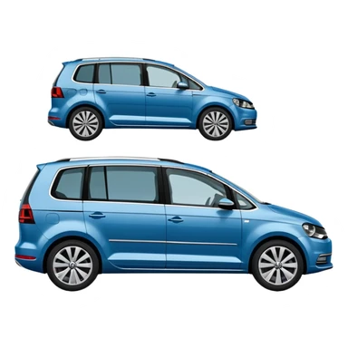 Blue VW Touran family car from side view sticker